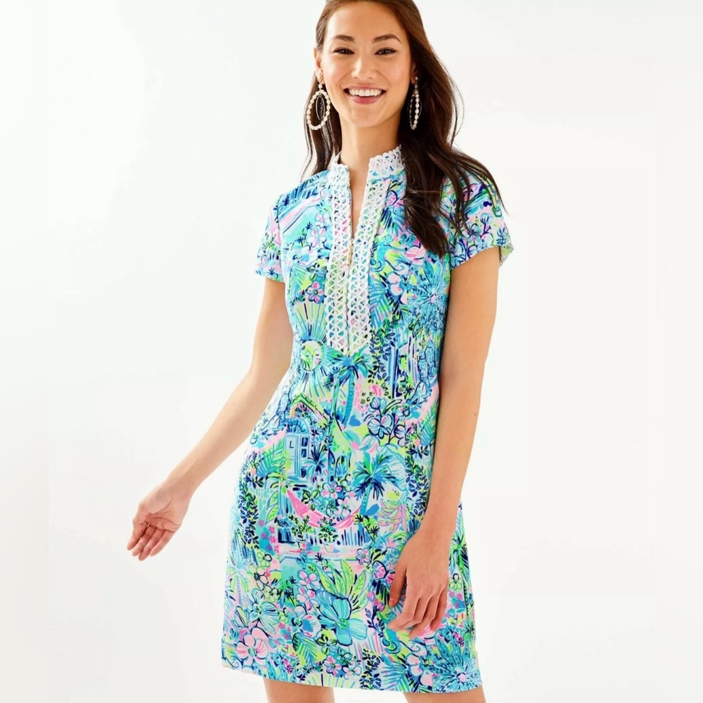 Lilly Pulitzer Lilly's House Adrena Stretch Shift Dress Sz 2